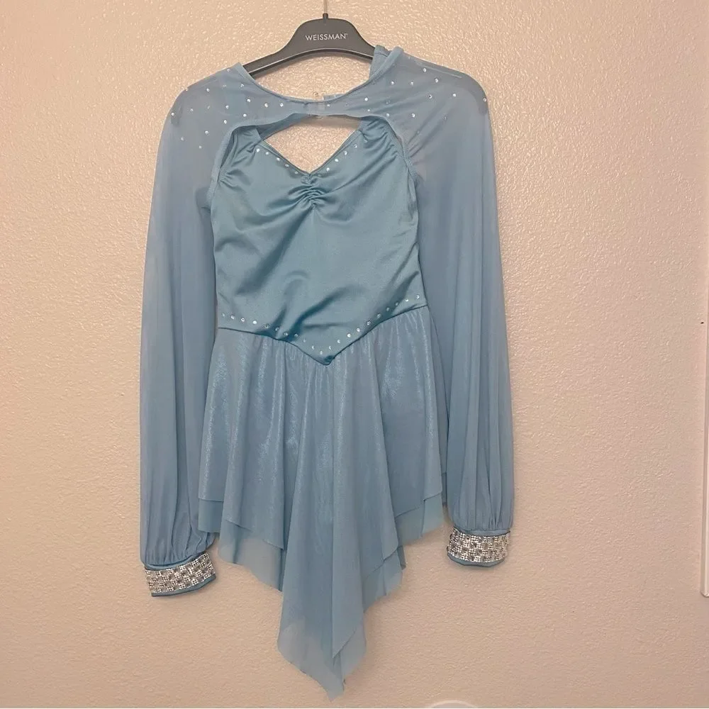 Weissman elite Dance costume blue poet Long illusion The Weather 16698 MC 10/12